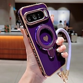 baratos Outras capas para telefone-telefone Capinha Para Google Pixel 9 Pro Pixel 9 Pro XL Pixel 8 Pro Pixel 8 Pixel 9 Capa traseira Com Suporte com pulseira Antichoque Retro Galvanização