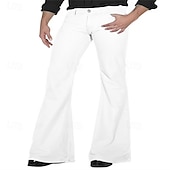 preiswerte Unterteile-Retro Vintage 1970er Lange Länge Hose Schlaghosen Hippie Einfarbig Herren Maskerade Alltagskleidung Pride Parade Pride-Monat Erwachsene Hose Frühling &amp; Sommer