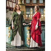 levne Šaty-Retro Středověké Renesanční Šaty Plesové šaty Viking Keltský rytíř Dámské Keltské Královský předvečer Všech svatých Karneval Výkon Párty LARP Dospělé Šaty