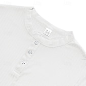 abordables Camiseta informal tipo henley-Hombre Camiseta con botones Camiseta Henley Shirt Tee Manga Corta Henley Verano Primavera Plano Moda Design Básico Jacquard Vacaciones Calle Noche Negro Blanco Rojo Camiseta superior para hombre