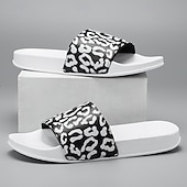 abordables Sandales décontractées-Sandales à enfiler pour homme à imprimé léopard : chaussures décontractées et élégantes pour l&#039;été et les sorties à la plage