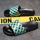 abordables Sandales décontractées-sandales à enfiler géométriques vibrantes pour hommes – chaussures d&#039;été décontractées pour la plage et la piscine