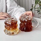 رخيصةأون أكواب وماغات-كوب زجاجي على شكل عنب، كوب زجاجي عالي البورسليكات بمقبض، للحليب، القهوة، الشاي، أدوات شرب الإفطار
