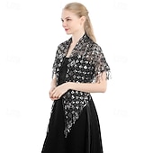 olcso Sálak és Kendők-Retró Ordító 20-as évek 1920-as évek sál Wrap Kendők A nagy Gatsby Flapper lány Flitter Rojt Női Farsang Esküvő Estély Álarcos mulatság Felnőttek Kendő