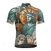 billiga Tröjor för män-Herr Cykeltröja Grafisk Kortärmad Cykel T-shirt Tröja med 3 bakfickor Bergscykling Snabb tork Anatomisk design Uppsugande Andningsfunktion sporter Blå Kläder