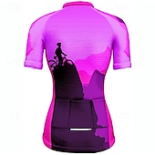 cheap Women's Jerseys-Women's Cycling Jersey Graphic Short Sleeve Bike Tee Tshirt Jersey with 3 Rear Pockets Mountain Bike MTB Quick Dry Anatomic Design Wicking Breathable Sports Blue Fuchsia Orange Clothing Apparel
