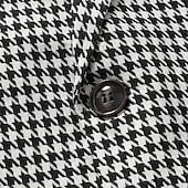 billige Herre Klassiske Blazere-Herre Cocktail antrekk Blazer Bryllupsfest cocktail Elegant og moderne Elegant og luksuriøst Sommer Vår Polyester Hundetannmønster Enkelt Brystet Enn-knapp Blazer Hvit+Svart