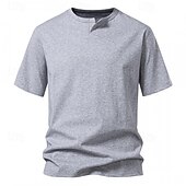 billiga Casual T-shirts för män-Herr T-shirt T-shirts Kortärmad tröja T-tröja Kortärmad V-slits Sommar Slät Mode Designer Grundläggande Klassisk Semester Gata Utekväll Svart Vit Ljusgrå Topp t-shirt för män