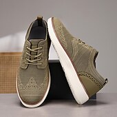 cheap Men&#039;s Sneakers-Men&#039;s Breathable Knit Brogue Sneakers - Casual Lace-Up Lightweight Shoes for Daily Wear &amp; Walking