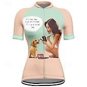 abordables Maillots pour femmes-Femmes Maillot de cyclisme Manche Courte Cyclisme T-shirt Maillot avec 3 poches arrière VTT Vélo tout terrain Respirant Séchage Rapide Design Anatomique Évacuation de l&#039;Humidité Rose Bleu Graphique