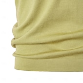 preiswerte Klassisches Poloshirt für Herren-Herren Poloshirt aus Seide, Leinen und Baumwolle, Strick, Polopullover, Business, Casual, Revers, Kurzarm, formell, einfarbig, Patchwork, Knöpfe, Sommer, Schwarz, Braun, Grün, Dunkelgrau, Dunkelkaffee