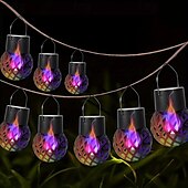 cheap Landscape Lights-4 Pcs Led Outdoor Solar Lights Patio Lights Powered Small Hanging Ball Flame Lamp Hollow Hanging Lamp Tree Branch Atmosphere Led Lamp Courtyard Garden Pendant Light
