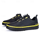 baratos Sapatos de Golfe Masculinos-Sapatos de golfe brancos ultraleves masculinos com detalhes em azul, material de microfibra, ajuste confortável para jogadores de golfe profissionais