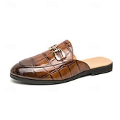 billiga Tillfällig-lackmockasiner för män - sofistikerad slip-on med metallspänne för affärs- och fritidskläder