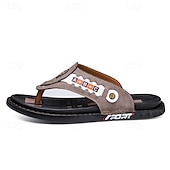 preiswerte Urlaubsandalen-Sportliche Flip-Flops aus Kunstleder für Herren mit sportlichem Logodetail – strapazierfähiges, lässiges Sommerschuhwerk für aktives Tragen
