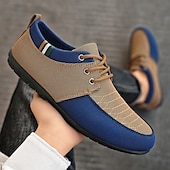 baratos Ténis para Homem-sapatos masculinos casuais com cadarço em bege e azul marinho, design exclusivo em tecido, perfeitos para o estilo e conforto do dia a dia