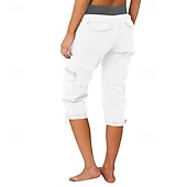 economico pantaloni cargo da donna-Per donna Pantaloni capri Pantaloni da paracadute Moda Streetwear Lunghezza al polpaccio Naturale Blocco di colori Coulisse Tasca Comodo All'aperto Confortevole Streetwear Uscire Rosso arancione