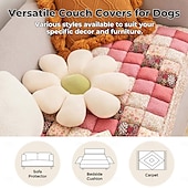 billige Hundesofatrekk-kjæledyr sofatrekk for sofa, sofatrekk for hunder vaskbart hunde sofatrekk beskytter blomsterhåndlaget møbeltrekk i ren bomull til stor hund