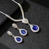levne Sady šperků-Svatební šperky Soupravy 2 Umělé diamanty 1 x náhrdelník Náušnice Dámské Elegantní Sladký Půvab Klasika láska Drahocenný Sada šperků Pro Svatební Práce Dar
