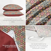 baratos 100% algodão-Conjunto de Capa de Edredom Boêmio 100% Algodão Suave e Respirável Roupa de Cama com Impressões Cobertor Leve e Durável Confortável para Todas as Estações Fácil de Cuidar