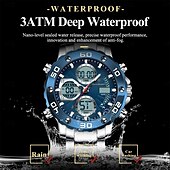 abordables Relojes digitales-Reloj de pulsera electrónico militar Poedagar para hombre, con alarma LED, analógico-digital, pantalla dual, resistente al agua, deportivo.