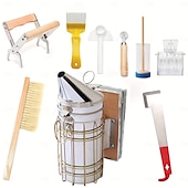 cheap Animal Support &amp; Care-9pcs Beekeeping Tool Kit for Beginners - Durable Stainless Steel, Wood &amp; Plastic Tools with Variety of Beehive Accessories - Ideal Gift Set for Aspiring Beekeepers, Beekeeping Supplies
