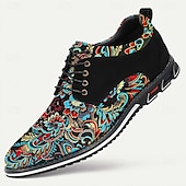 cheap Exquisite Embroidery Shoes-Men&#039;s Black and Turquoise Jacquard Brocade Dress Shoes, Eye-Catching Design, Ideal for Party Wear and Festive Occasions