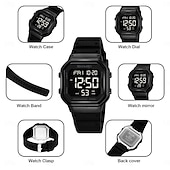 cheap Digital Watches-SKMEI Ins Wind Square Multi functional Waterproof Electronic Watch for Male and Female Students