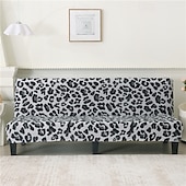 billiga Futon soffa-jacquardtyg armlös bäddsoffa överdrag soffa nyår dekor överdrag stretchskydd elastiskt bänkskydd