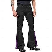 abordables Fondos-Retro Antiguo Años 60 Hippie Pantalones Los pantalones de campana Hippie Brillantes Brillante Hombre Víspera de Todos los Santos Carnaval Mascarada Fiesta y Noche Festival de Música Desfile del