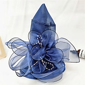 abordables Sombreros de fiesta-Sombreros Sombrero de Sol de Organza Boda Vacaciones Fiesta de Té Carrera de Caballos Cóctel Elegante Vintage Protección Solar Con Adorno Floral