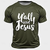ieftine Tricouri cu credință-Paște Bărbați Iisus Tricou Manșon scurt Tricou Tipărire 3D Stil Nautic Cămașă Designer Casual Petrecere Concediu Negru Alb Albastru piscină Vară Primăvară Îmbrăcăminte S M L XL XXL XXXL