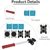 cheap Hand Tools-Furniture Lifter Mover Tool Set 440lb Heavy Duty Furniture Lifter with 4 Pulleys Easy &amp; Safe Moving Kit for Sofas Refrigerators Couches Carpet &amp; Hard Floors