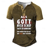 economico Parole divertenti-Per uomo maglietta Camicia Henley Magliette grafiche Magliette divertenti Color Block Alfabetico Gott Henley Abbigliamento Stampa 3D Plus Size Esterno Giornaliero Manica corta Collage Bottone giù