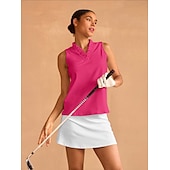 cheap Polos &amp; Quarterzips-Women&#039;s Golf Polo Shirt Baby blue Lake blue Black Sleeveless Top Ladies Golf Attire Clothes Outfits Wear Apparel