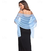 voordelige bruiloft gast wraps-Damesomslag Elegant Mouwloos Polyester Bruiloftsomslagen Met Pure Kleur Voor Feest Lente zomer