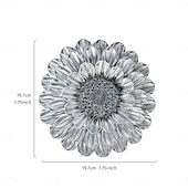 cheap Wall Sculptures-Vintage Gold and Silver 3D Floral Wall Decor, 7.7x7.7 Inch Resin Wall Hanging, Elegant Flower Ornament for Home, Hotel, Accent Wall, and Cultural Wall Decoration