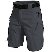 baratos Clássico-Homens Shorts táticos Bermuda Cargo Calção Shorts de verão Shorts de Trilha Bolso multi Bolsos com zíper Tecido Conforto Vestível Comprimento do joelho Ao ar livre Esporte Diário Moda Casual Preto