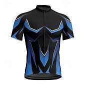 abordables Maillots pour hommes-Homme Maillot Velo Cyclisme Manche Courte Cyclisme Tee-shirt Maillot avec 3 poches arrière VTT Vélo tout terrain Respirable Séchage rapide Conception anatomique Mèche Bleu Vert Des sports Vêtement