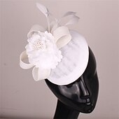 abordables Fascinators-accessoire Imitation Lin Plumes Mariage Soirée Élégant Mariage Avec Plume Casque Couvre-chef