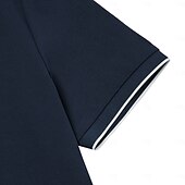 economico T-shirt e Canottiere Elite da Uomo-Per uomo Maglietta Manica Corta Colletto ripiegato Scollo a V Estate Primavera Maglieria Vacanza Vintage con finiture bianche Scuola Allenamento All&#039;aperto Bianco Blu marino Grigio chiaro Maglietta