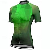 abordables Maillots pour femmes-Femmes Maillot de cyclisme Géométrique Dégradé Manche Courte Cyclisme T-shirt Maillot avec 3 poches arrière VTT Vélo tout terrain Séchage Rapide Design Anatomique Évacuation de l&#039;Humidité Respirant