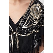 levne Šály a šátky-Retro Řvoucí 20s 20. léta 20. století šátek Wrap Přehozy přes ramena Velký Gatsby Buben dívka Flitry Třásně Maškarní kostým Dámské Karneval Svatební Večerní oslava Plesová maškaráda Dospělé Šátek