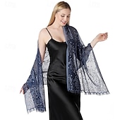 levne Šály a šátky-Retro Řvoucí 20s 20. léta 20. století šátek Wrap Přehozy přes ramena Velký Gatsby Buben dívka Třásně Pevná barva Dámské Karneval Svatební Večerní oslava Plesová maškaráda Dospělé Šátek