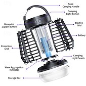 levne Elektrické odpuzovače komárů-Automatická elektrošoková lampa na zabíjení komárů – vnitřní fyzická past na komáry pro kempování a použití v ložnici