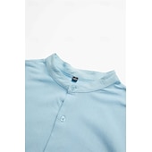 economico Classico-Per uomo Camicia Camicia con colletto alla coreana Camicia Estiva Abbigliamento da spiaggia Camicia casual Camicia con Bottoni Tinta unica Vacanza Crociera Nero Bianco Rosa Arancione Manica Lunga