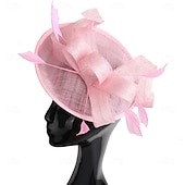abordables Tocado de Boda-Tocados Plumas Sinamay Boda Fiesta de Noche Elegante Boda Con Pluma Celada Sombreros