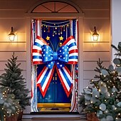 cheap Garage &amp; Door Banners-4th of July Independence Day Door Decorations Door Covers American Door Tapestry Door Curtain Decoration Backdrop Indoor/Outdoor Door Banner for Front Door Farmhouse