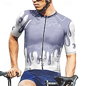 abordables Maillots pour hommes-Homme Maillot Velo Cyclisme Manche Courte Cyclisme Tee-shirt Maillot avec 3 poches arrière VTT Vélo tout terrain Respirable Séchage rapide Conception anatomique Mèche Violet Des sports Vêtement Tenue