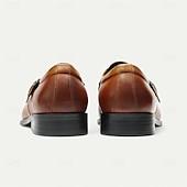 cheap Premium Leather Sandals-Men&#039;s Chic White Leather Monk Strap Shoes - Stylish Choice for Summer Weddings and Formal Events